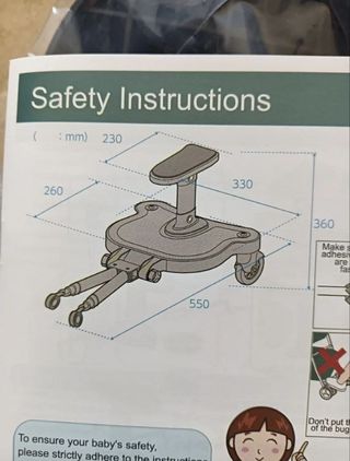 Plataforma con asiento para cochecito - NUEVO