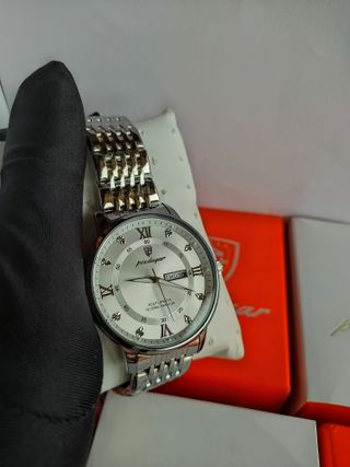 Reloj Elegante Hombre Plata