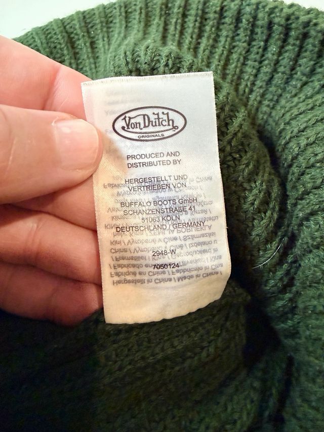 Boné Von Dutch verde tecido