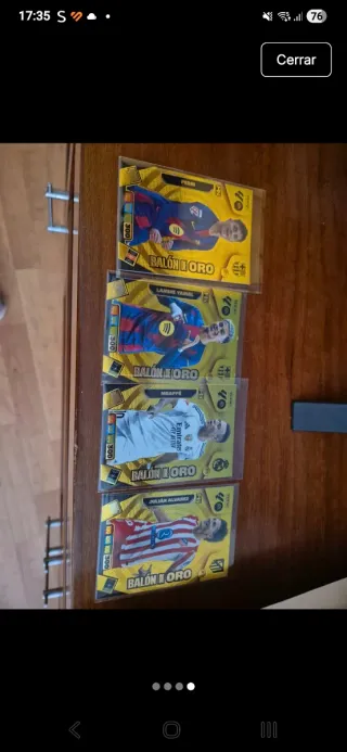 Cartas Adrenalyn Balón de Oro