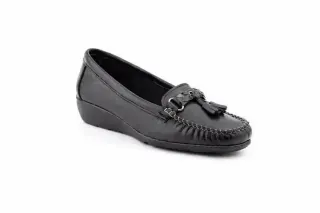 Mocasines piel mujer negros y marrones