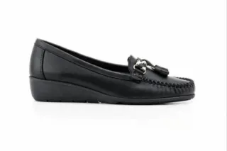 Mocasines piel mujer negros y marrones