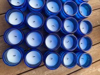 35 Velas de vidrio azul IKEA