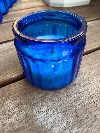35 Velas de vidrio azul IKEA