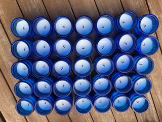 35 Velas de vidrio azul IKEA