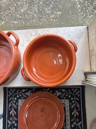 2 Pentole in terracotta con coperchi
