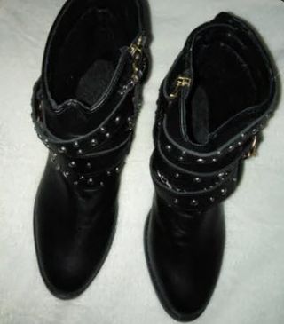 Botines piel negros talla 37