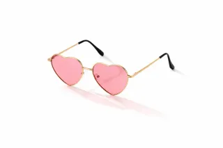 Gafas de sol corazón doradas y rosas