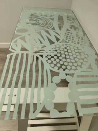 Escritorio Ikea Cristal y Madera