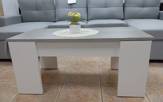 Mesa Centro Elevable Blanca/Gris. ¡EN REBAJA