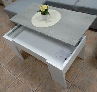Mesa Centro Elevable Blanca/Gris. ¡EN REBAJA