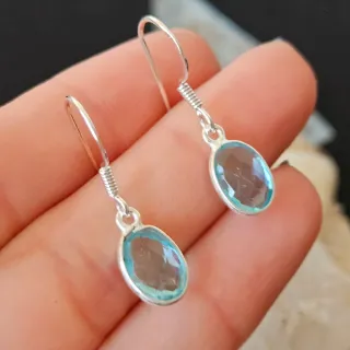 Pendientes Plata 925 Topacio Azul