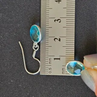 Pendientes Plata 925 Topacio Azul