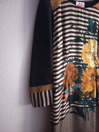 Vestido Otoño/Invierno Flores Rayas