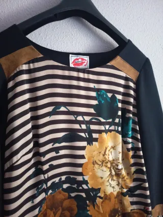 Vestido Otoño/Invierno Flores Rayas