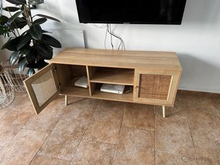 Mueble TV Madera y Ratán