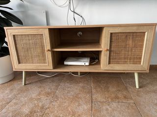 Mueble TV Madera y Ratán