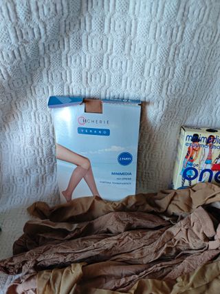 Lote 22 medias calcetín pantis mitad enteras M/L