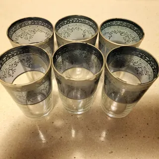 Set 6 Vasos Vidrio Decorados