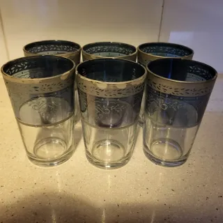 Set 6 Vasos Vidrio Decorados