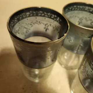 Set 6 Vasos Vidrio Decorados