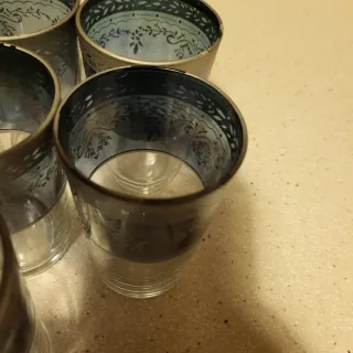 Set 6 Vasos Vidrio Decorados