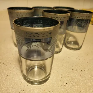 Set 6 Vasos Vidrio Decorados