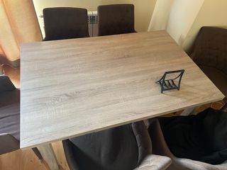 Mesa de comedor de madera para 6 extensible