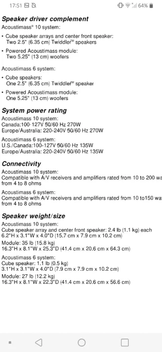 Subwoofer Bose Acoustimass 6 Serie III