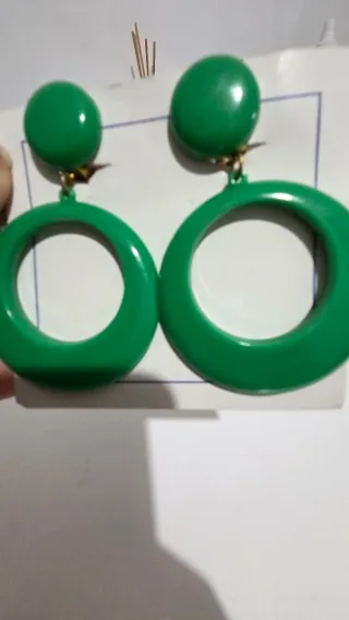 Pendientes grandes aro verde