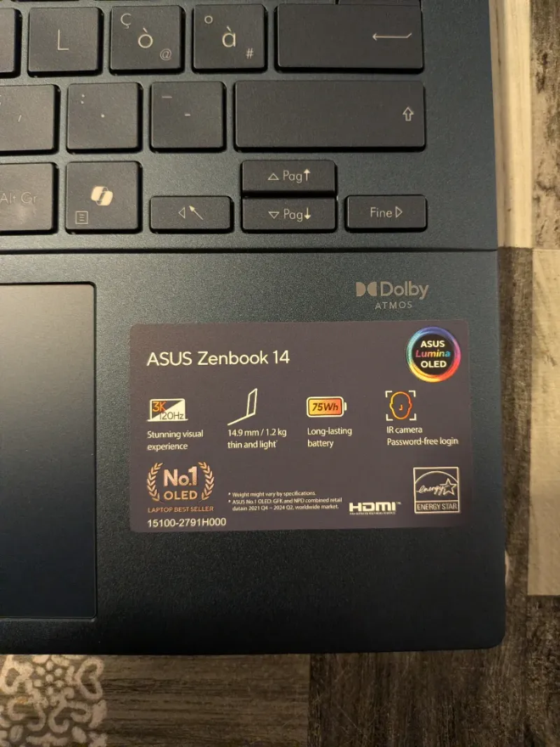 ASUS Zenbook 14 OLED UX3405CA-PZ438W afbeelding 3