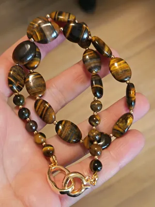 Collana con occhio di tigre naturale