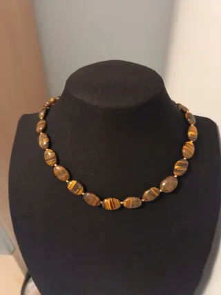 Collana con occhio di tigre naturale