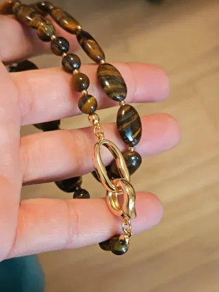 Collana con occhio di tigre naturale