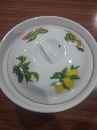 Panela Cerâmica Decorada com Frutas