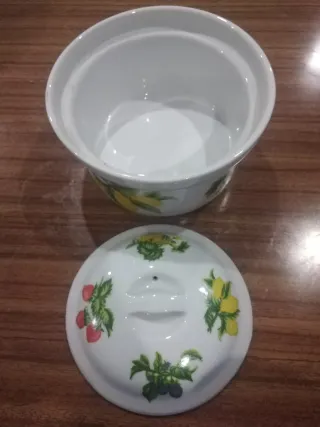 Panela Cerâmica Decorada com Frutas
