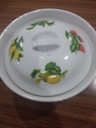 Panela Cerâmica Decorada com Frutas