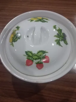 Panela Cerâmica Decorada com Frutas