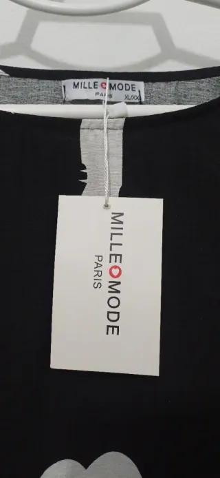 MILLEMODE Camiseta Negra Estampada Talla M