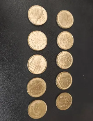 Lote monedas 500, 100, 50, 25, 10 y 5 pesetas