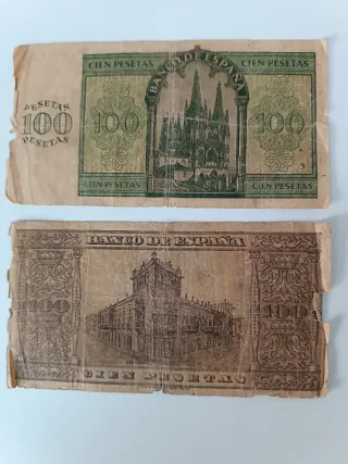 Billetes 100 Pesetas España 1936 y 1938