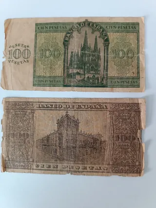 Billetes 100 Pesetas España 1936 y 1938