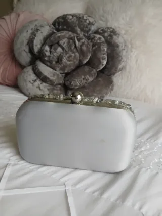 Bolso de fiesta plata y oro con pedrería