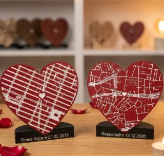 Corazón mapa personalizado San Valentín amor