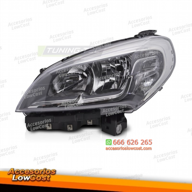 Faro anteriore cromato lato sinistro TYC per FIAT DOBLO 14-22