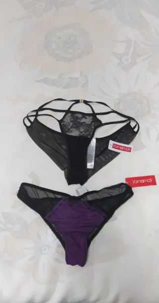 Set 2 Slip Brasiliano Yamamay Nero/Viola