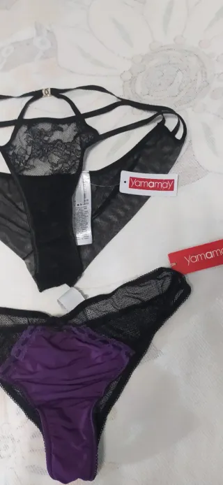 Set 2 Slip Brasiliano Yamamay Nero/Viola
