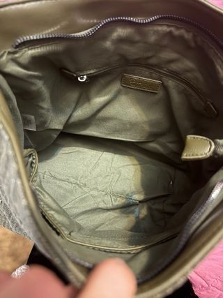 Borsa donna verde militare con borchie