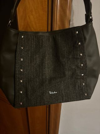 Borsa donna verde militare con borchie