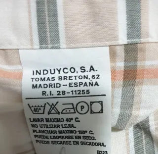 Camisa Bass cuadros beige y naranja